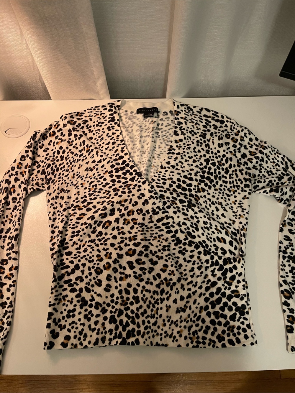 Sanctuary Cream Leopard Print Top with Black & Brown Spots